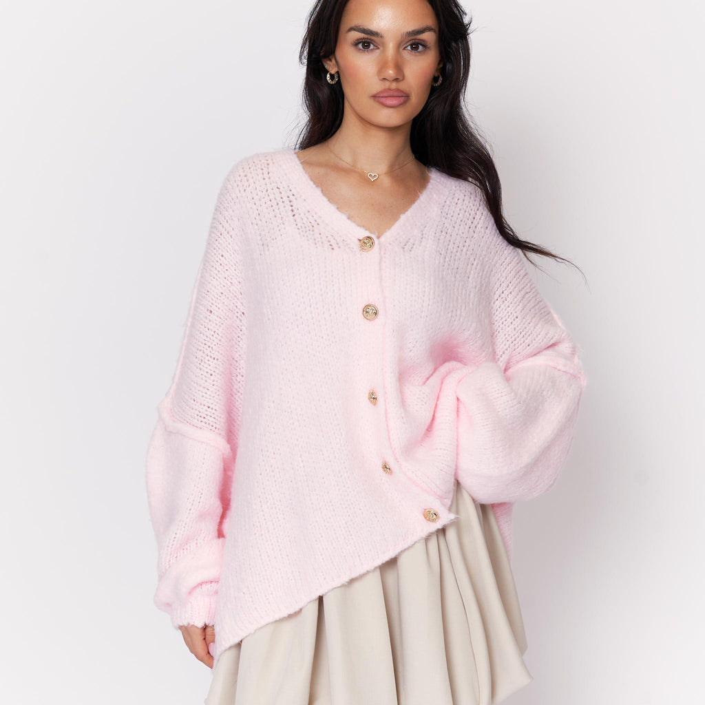 Tamara Oversized Cardigan with V-Neck and Buttons