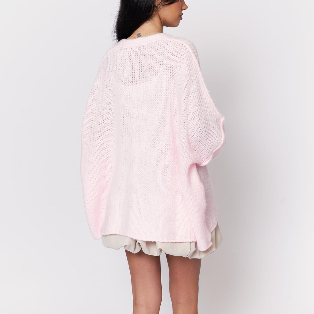 Tamara Oversized Cardigan with V-Neck and Buttons
