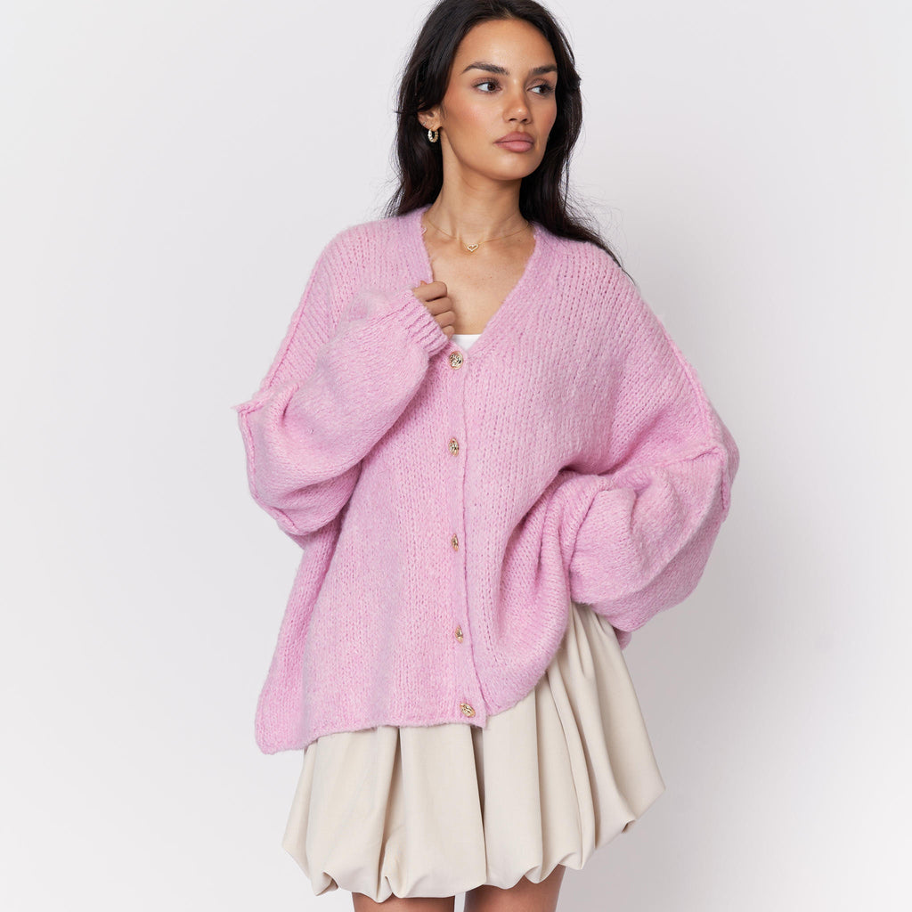 Tamara Oversized Cardigan with V-Neck and Buttons