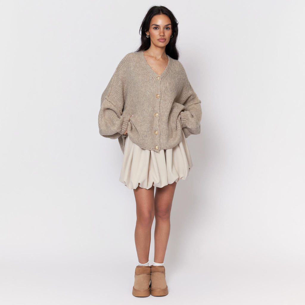 Tamara Oversized Cardigan with V-Neck and Buttons