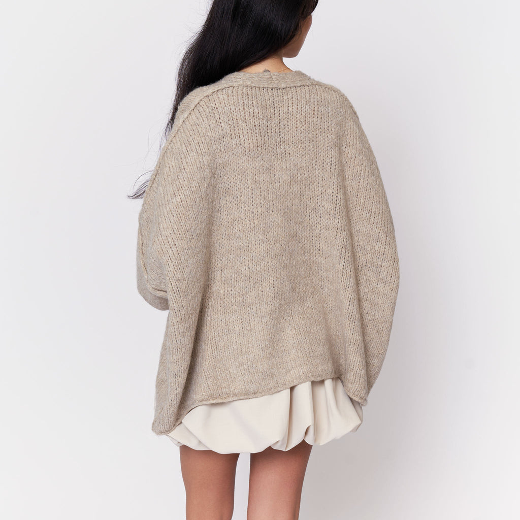 Tamara Oversized Cardigan with V-Neck and Buttons