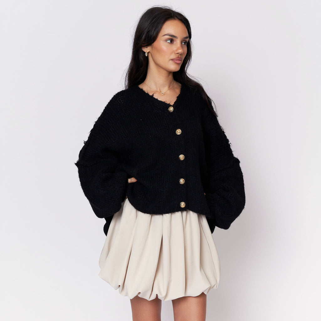 Tamara Oversized Cardigan with V-Neck and Buttons