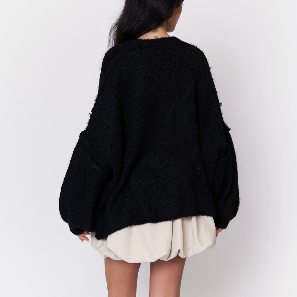 Tamara Oversized Cardigan with V-Neck and Buttons