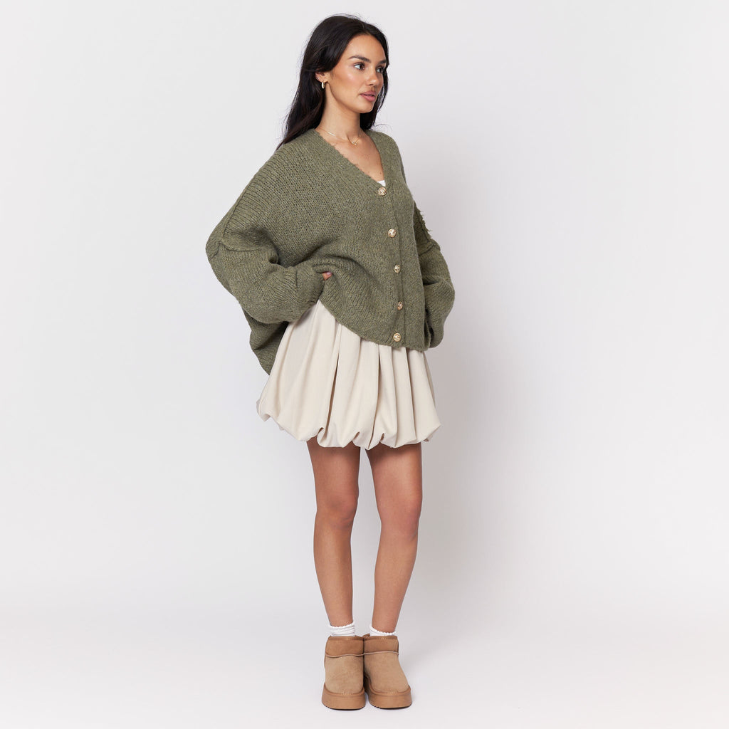 Tamara Oversized Cardigan with V-Neck and Buttons