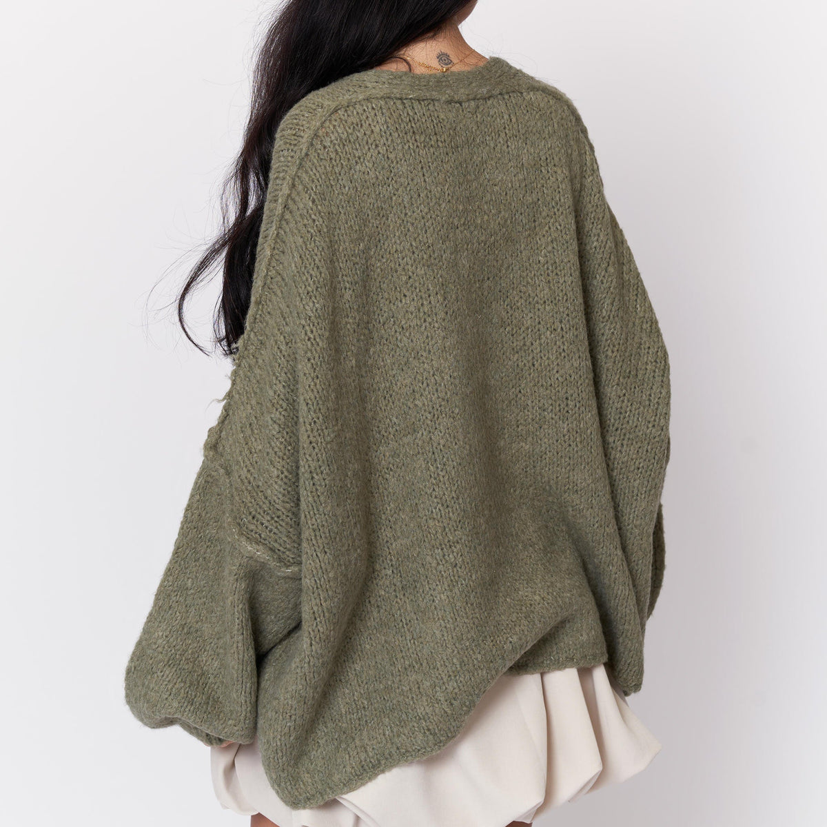 Tamara Oversized Cardigan with V-Neck and Buttons