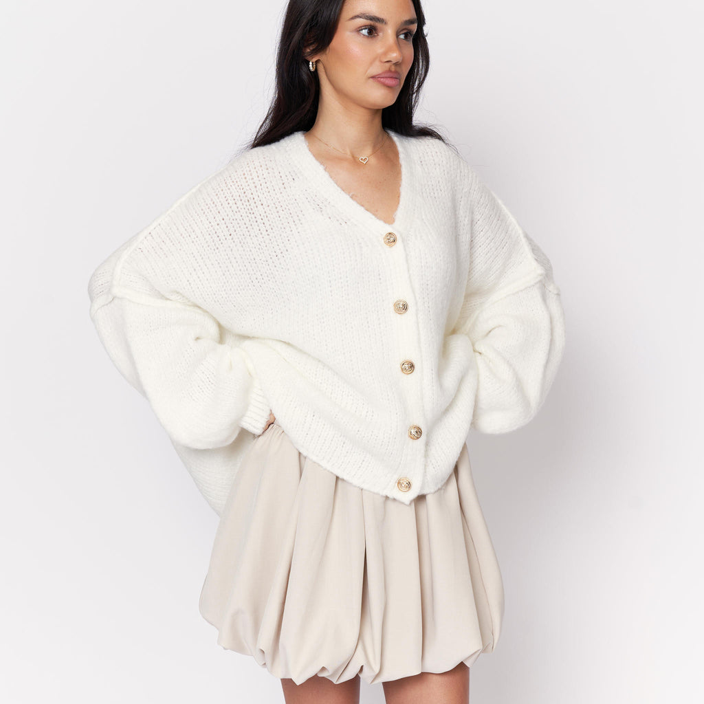 Tamara Oversized Cardigan with V-Neck and Buttons