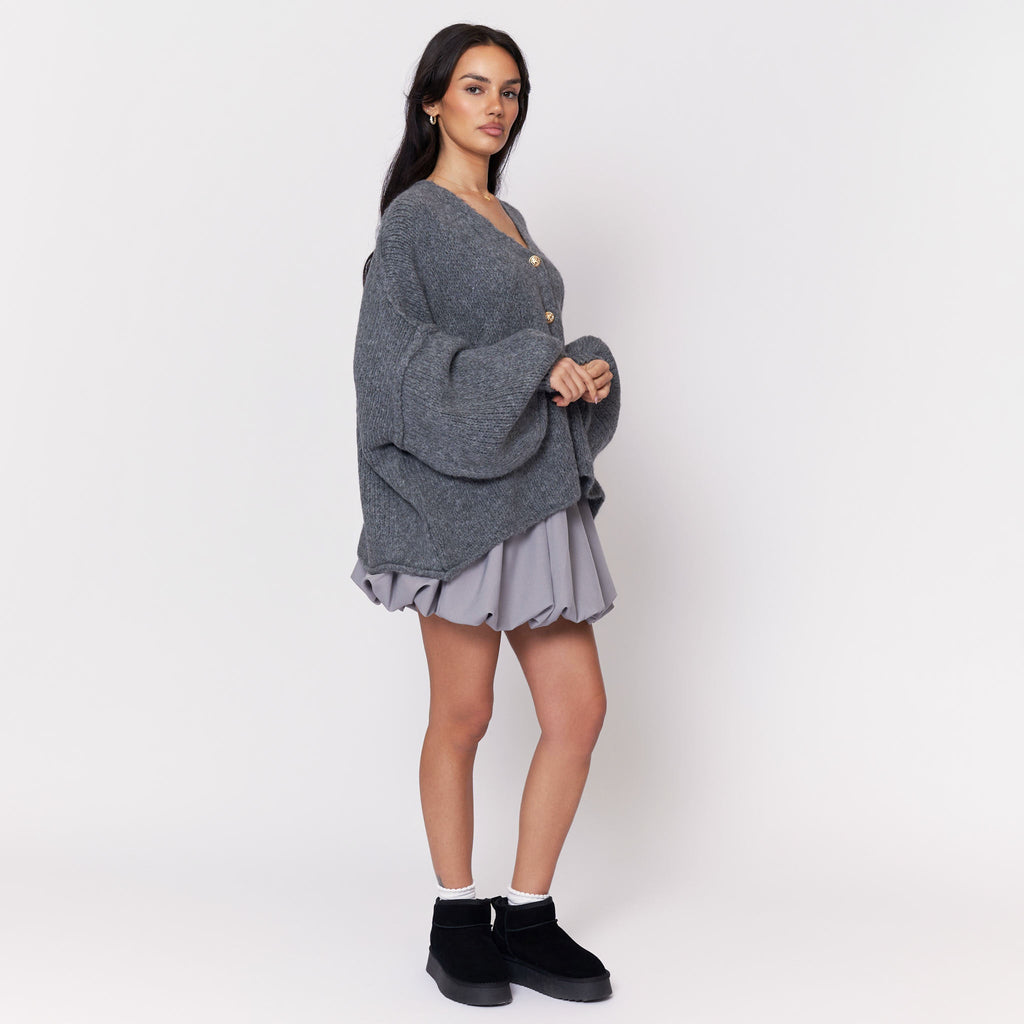 Tamara Oversized Cardigan with V-Neck and Buttons