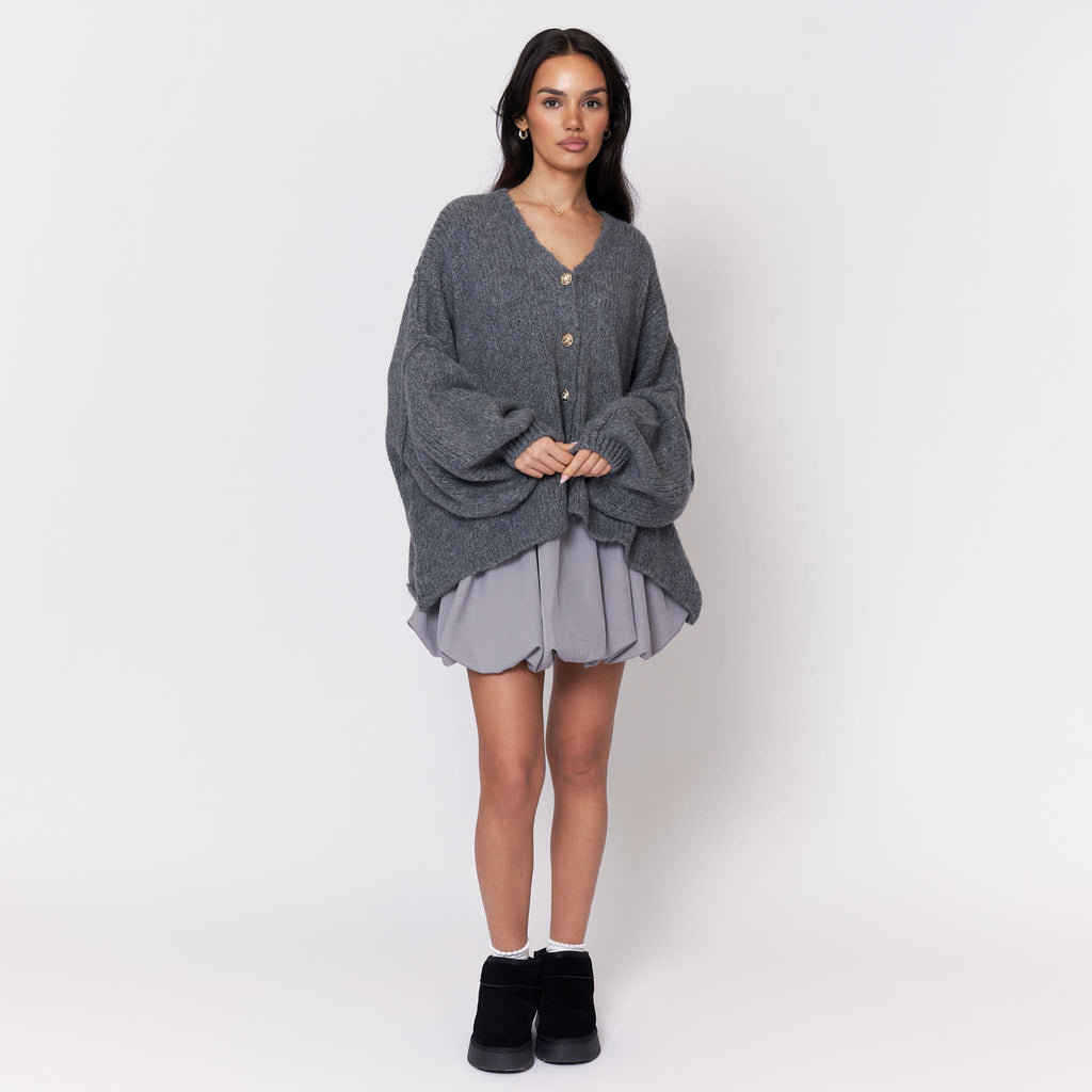 Tamara Oversized Cardigan with V-Neck and Buttons