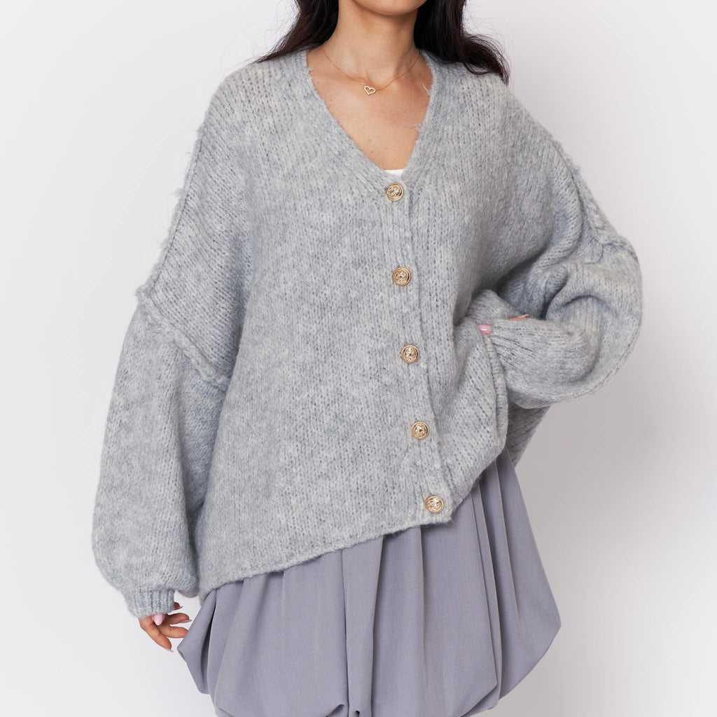 Tamara Oversized Cardigan with V-Neck and Buttons