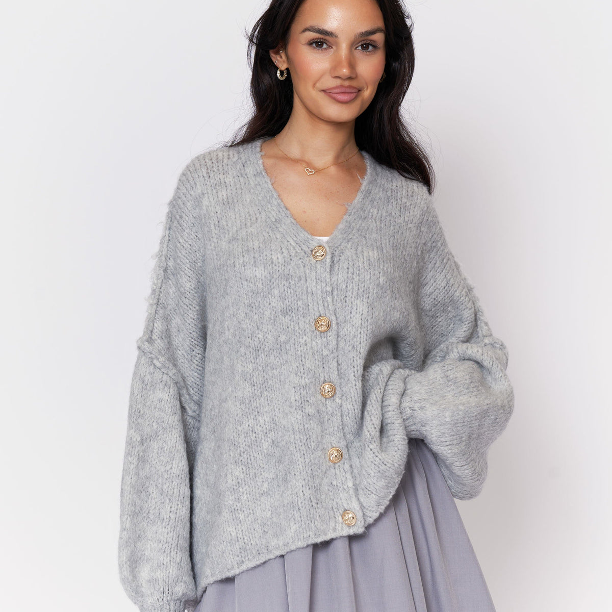 Tamara Oversized Cardigan with V-Neck and Buttons