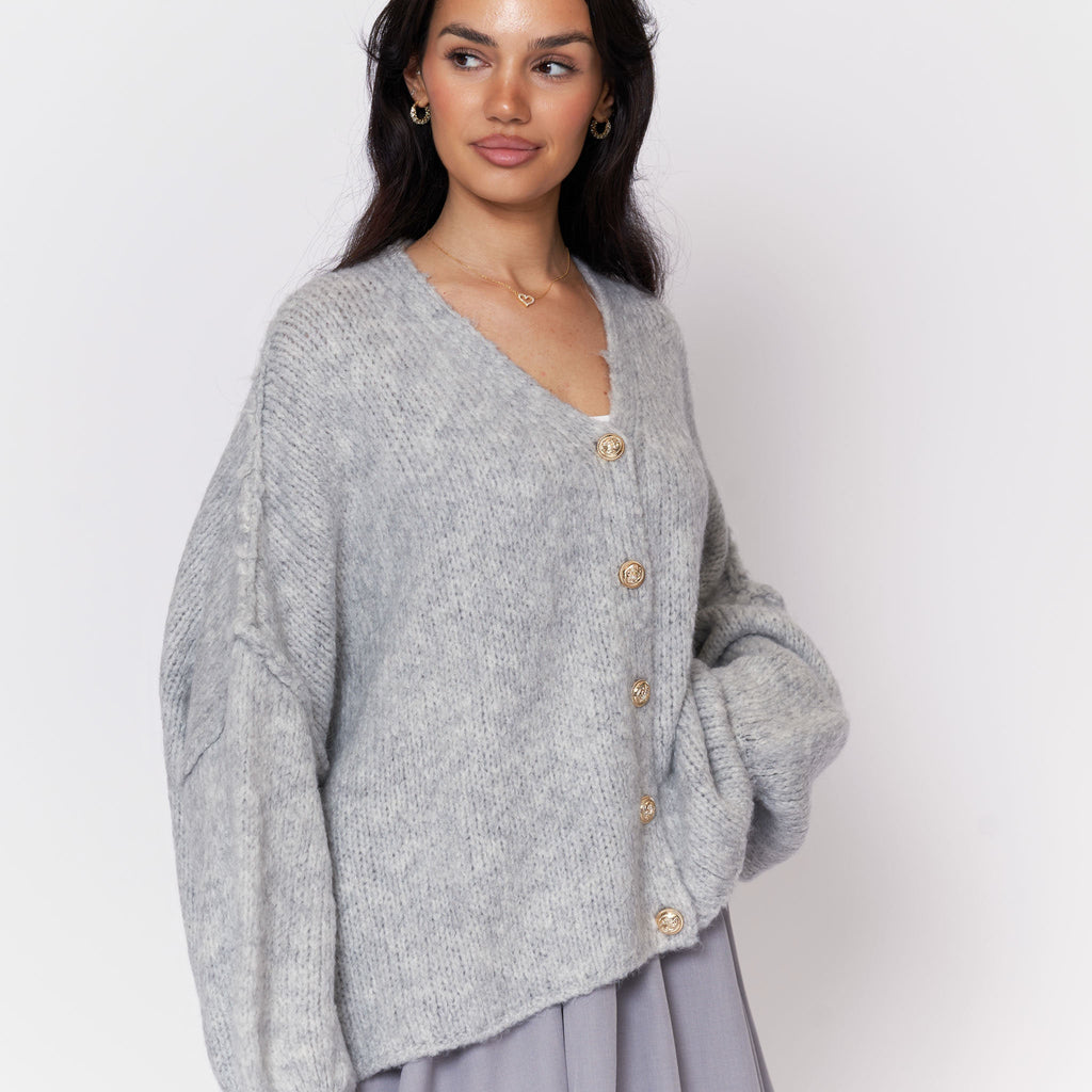 Tamara Oversized Cardigan with V-Neck and Buttons