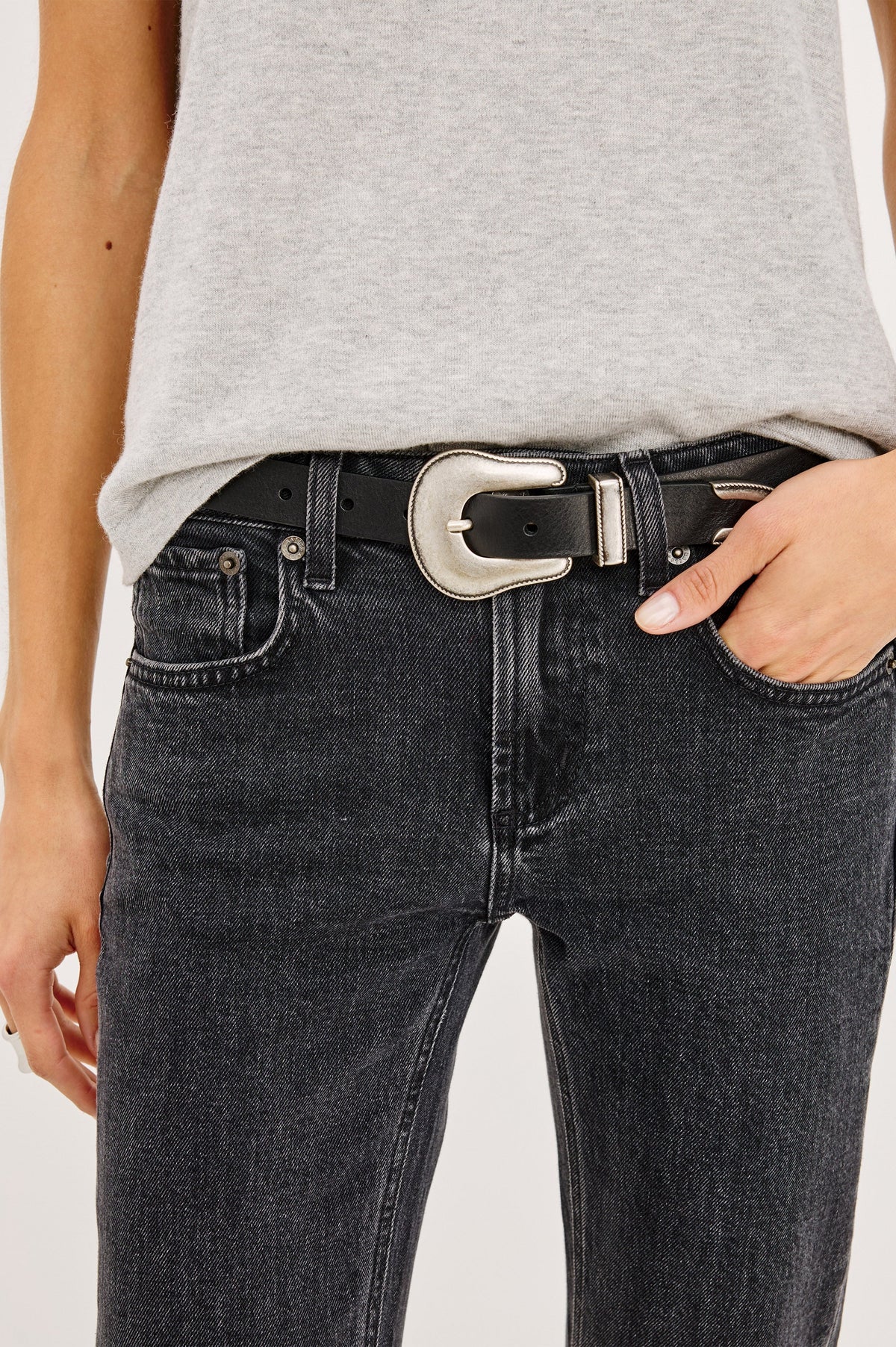 NASHVILLE BELT  - BLACK SILVER