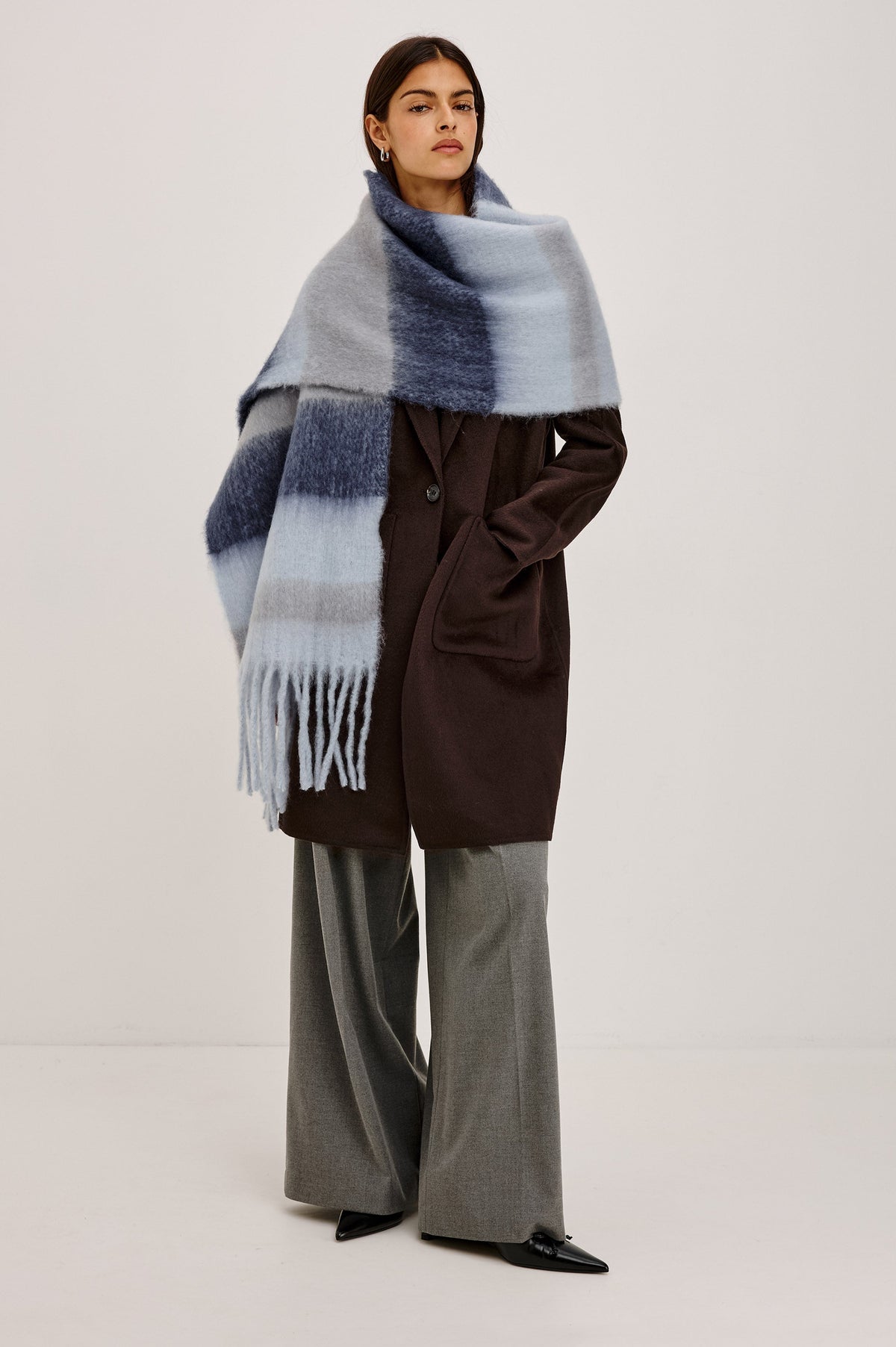 OSLO SCARF - SKY INDIGO STRIPE