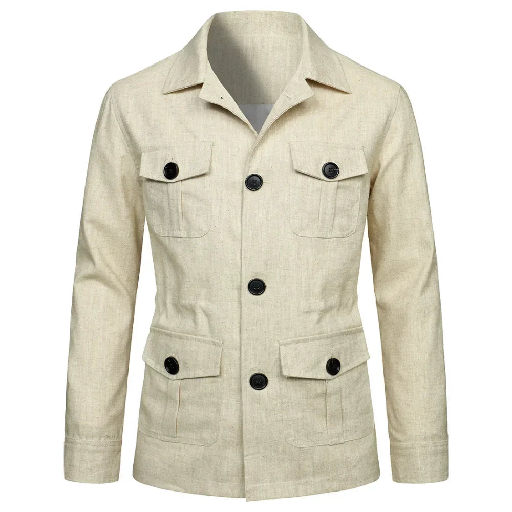 Chaqueta tipo safari de lino Oliver