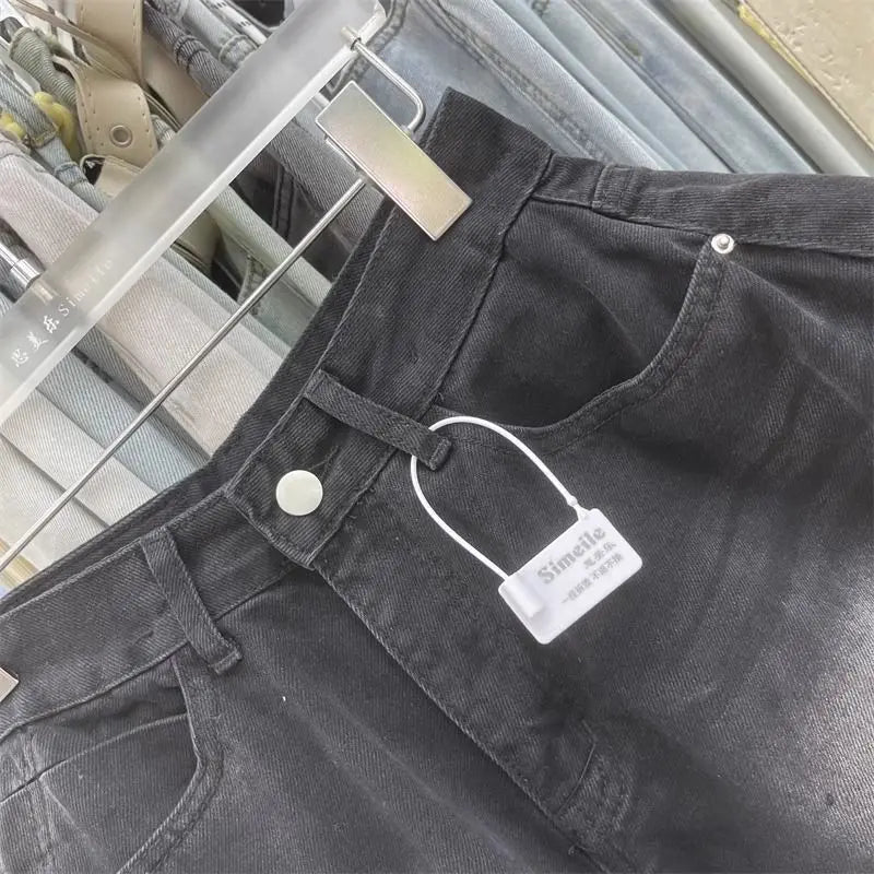 Shorts de mezclilla con ribete de encaje para mujer