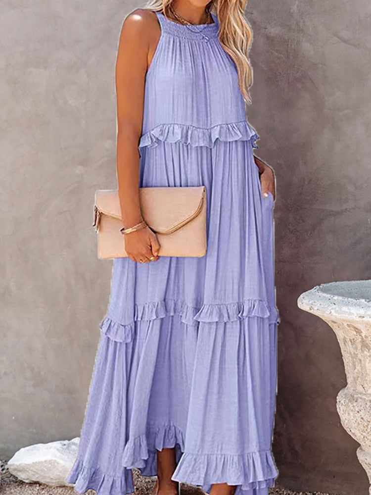 Vestido elegante con volantes