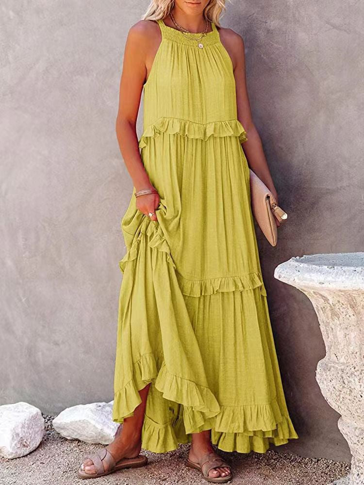 Vestido elegante con volantes