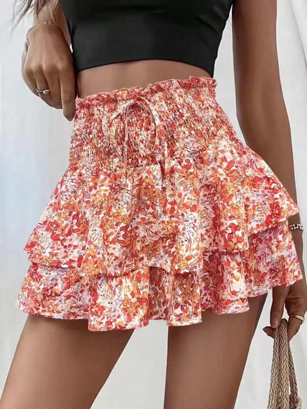 Falda pantalón floral para mujer