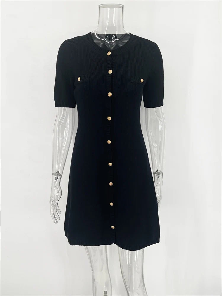 Elegant Knit Mini Dress