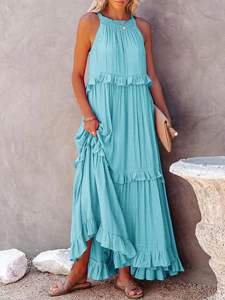 Vestido elegante con volantes