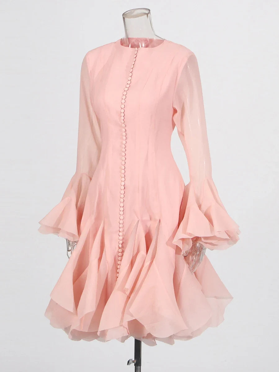 Women’s High Waist Ruffle Dress