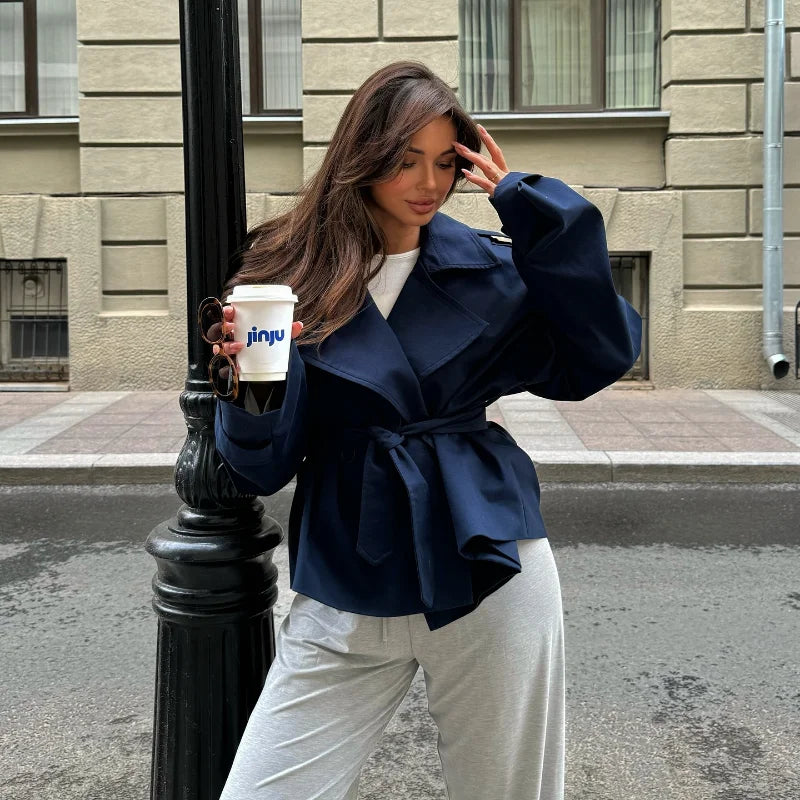 Women’s Belted Short Trench Coat