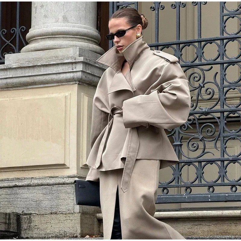 Women’s Belted Short Trench Coat