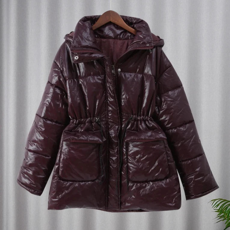 Casual Burgundy Lace Up Jacket