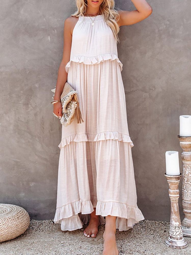 Vestido elegante con volantes