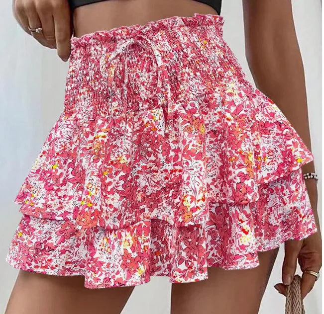 Falda pantalón floral para mujer