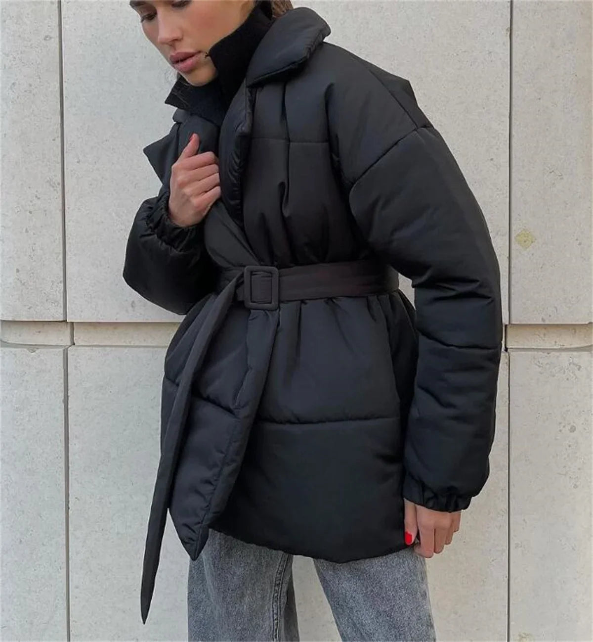 Lapel Belted Jacket