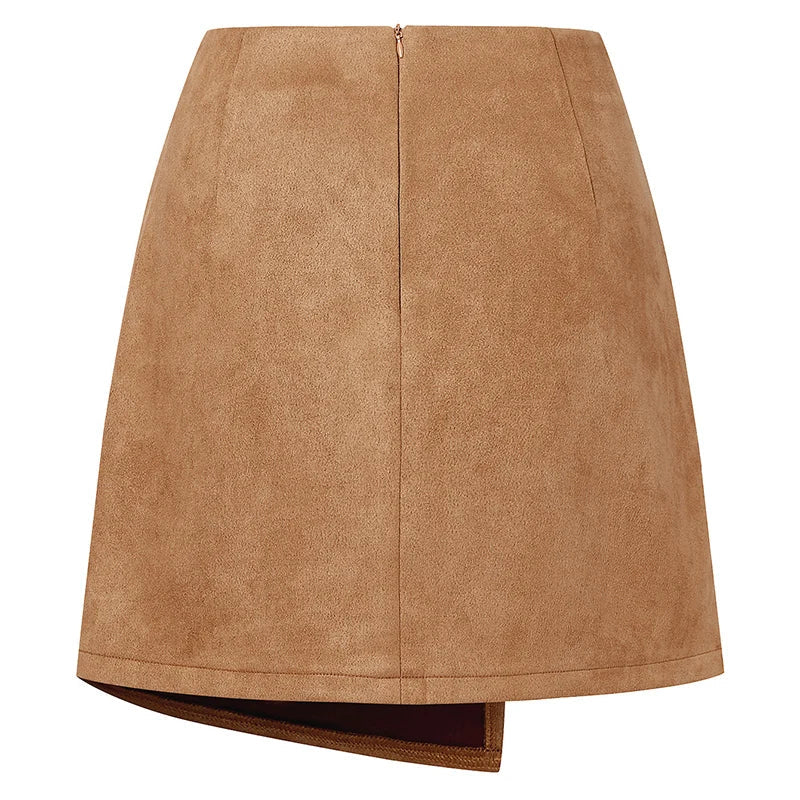 Minifalda de antelina para mujer