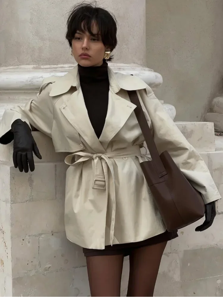 Women’s Belted Short Trench Coat