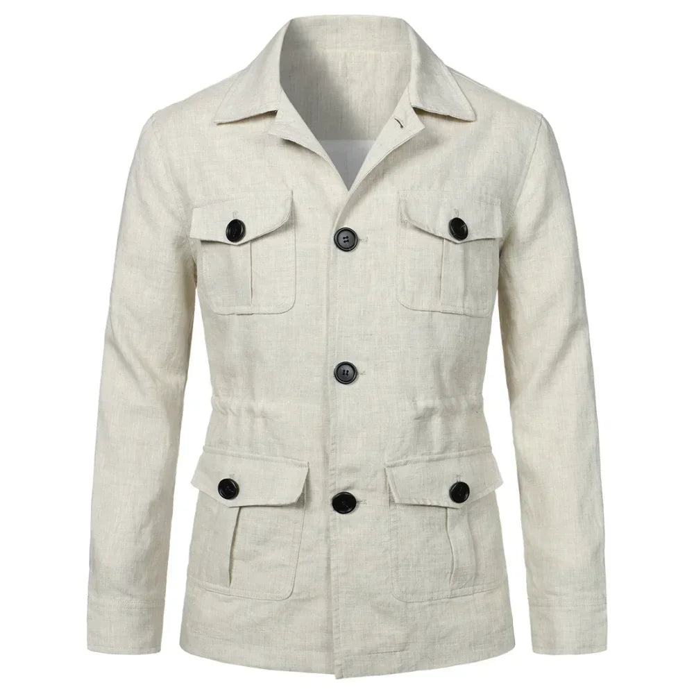 Chaqueta tipo safari de lino Oliver