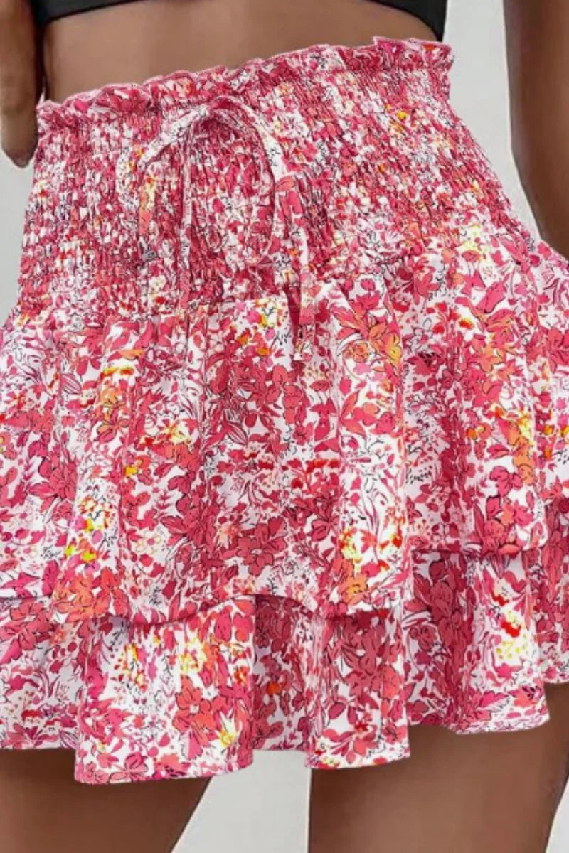 Falda pantalón floral para mujer