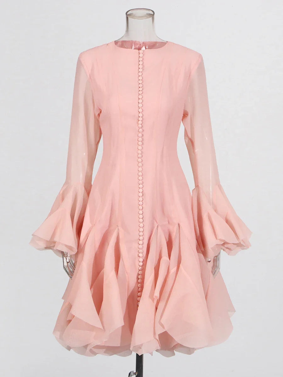 Women’s High Waist Ruffle Dress