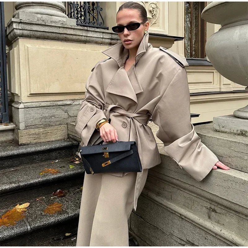 Women’s Belted Short Trench Coat