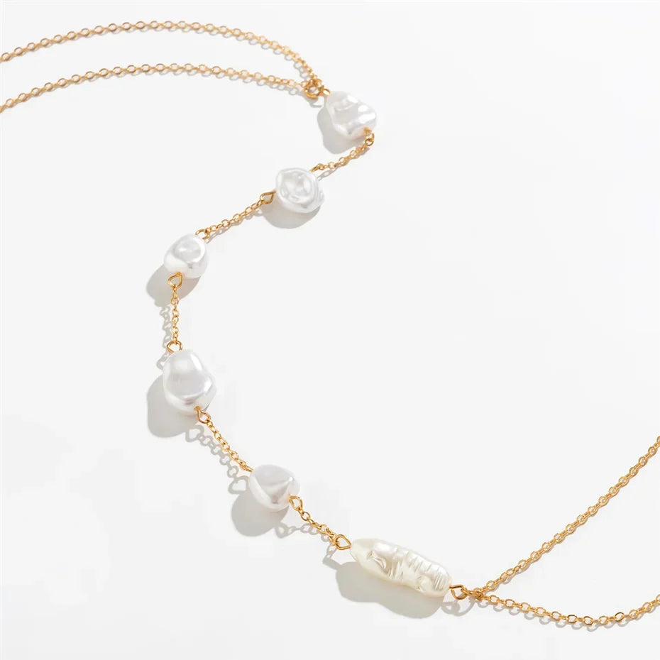 Boho Pearl Chest Necklace