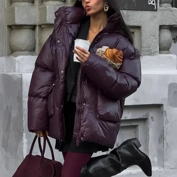 Casual Burgundy Lace Up Jacket
