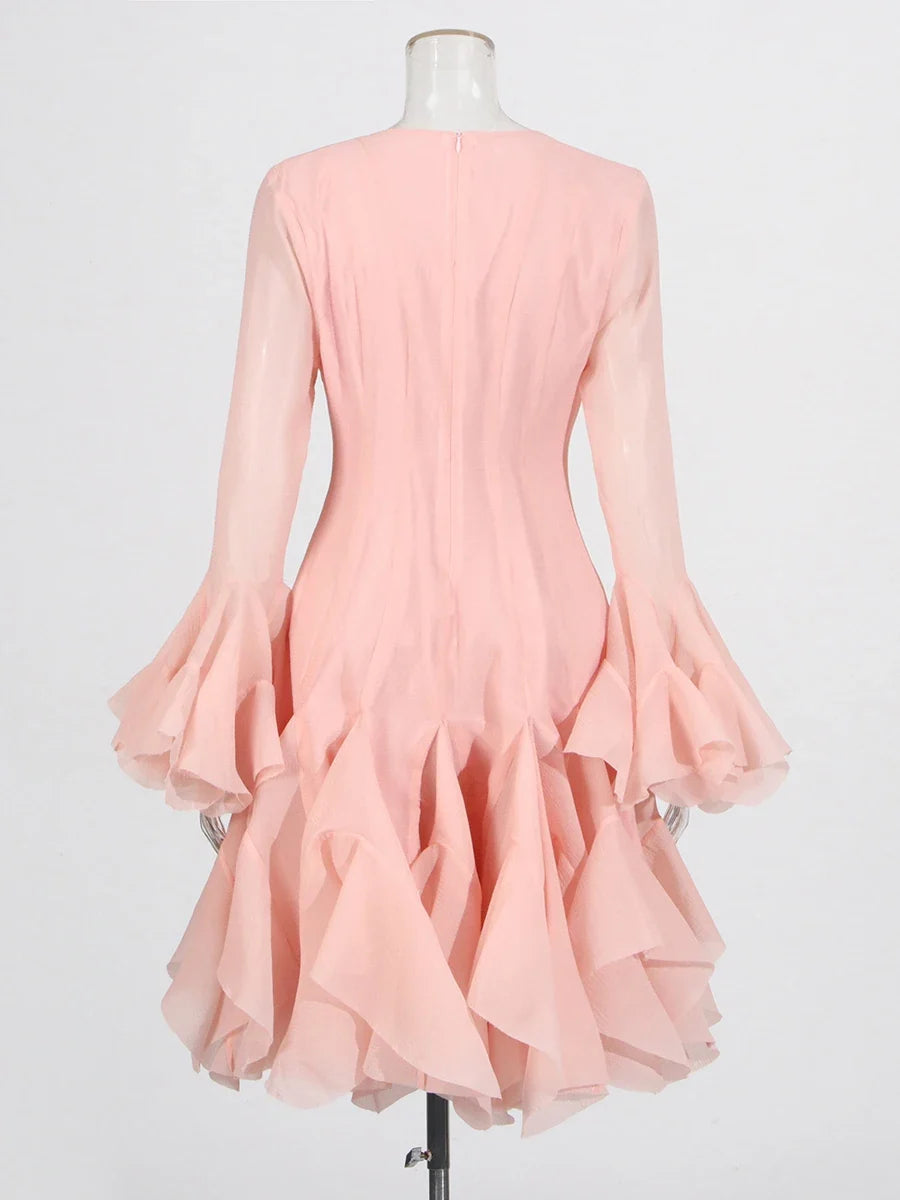 Women’s High Waist Ruffle Dress