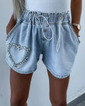 Rhinestone Heart Shorts