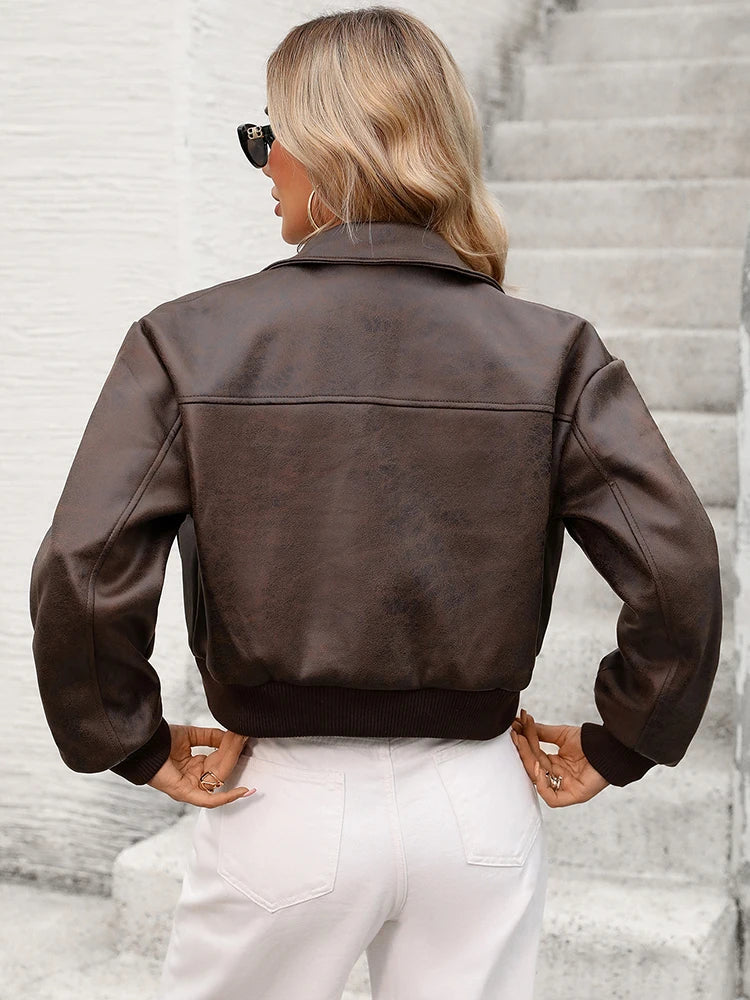 Chaqueta de cuero vintage Sienna