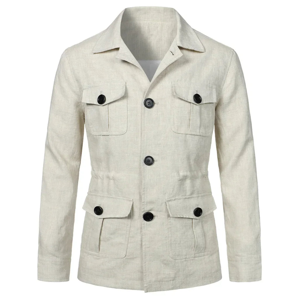 Chaqueta tipo safari de lino Oliver