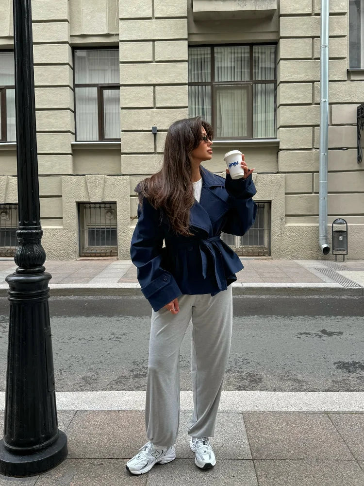Women’s Belted Short Trench Coat