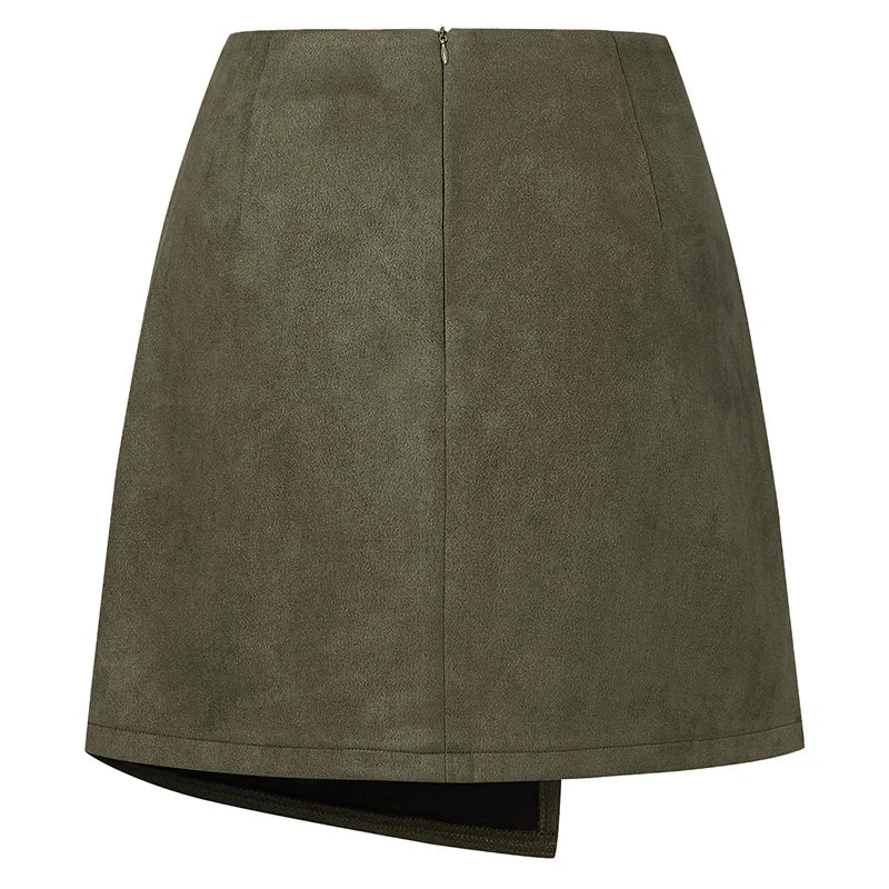 Minifalda de antelina para mujer