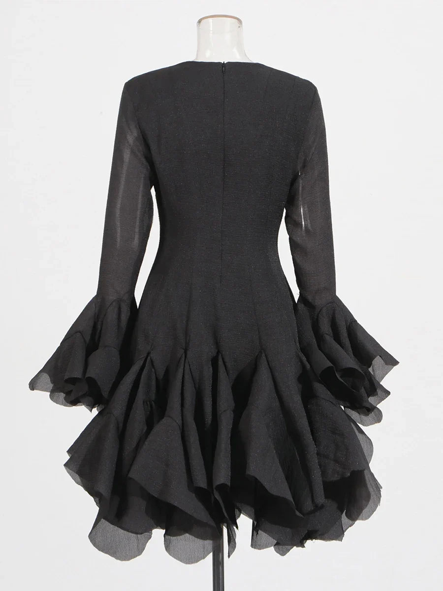 Women’s High Waist Ruffle Dress