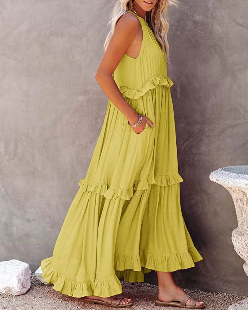 Vestido elegante con volantes