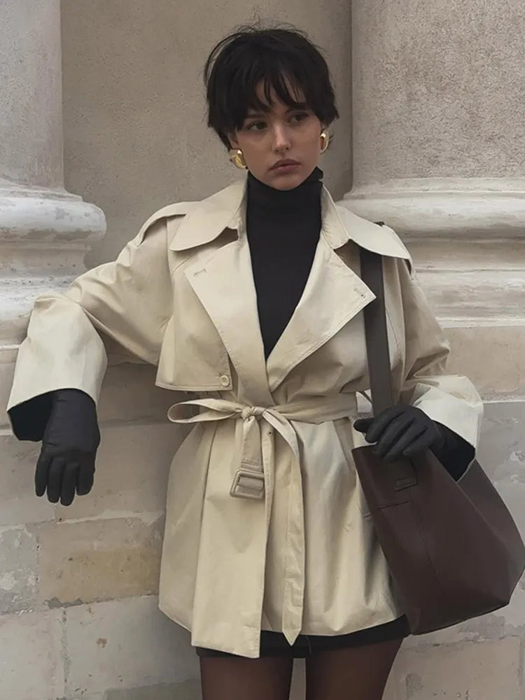 Women’s Belted Short Trench Coat