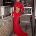 Vestido largo rojo con aberturas