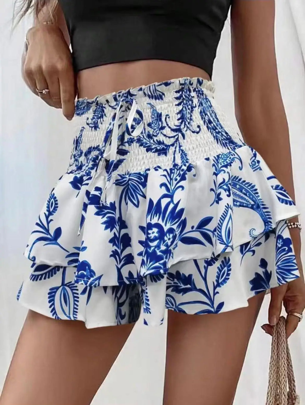 Falda pantalón floral para mujer